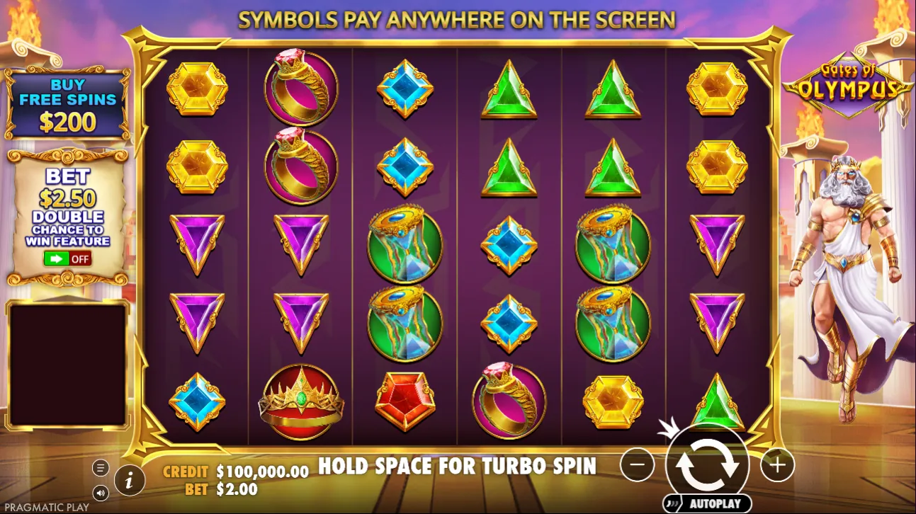 Gameplay σε demo mode του Gates of Olympus
